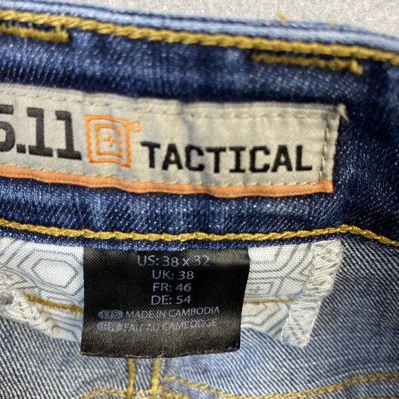 511 Tactical Skinny Jeans Men 38x32 Distressed Blue Stretch Denim Pants Workwear - Picture 15 of 16